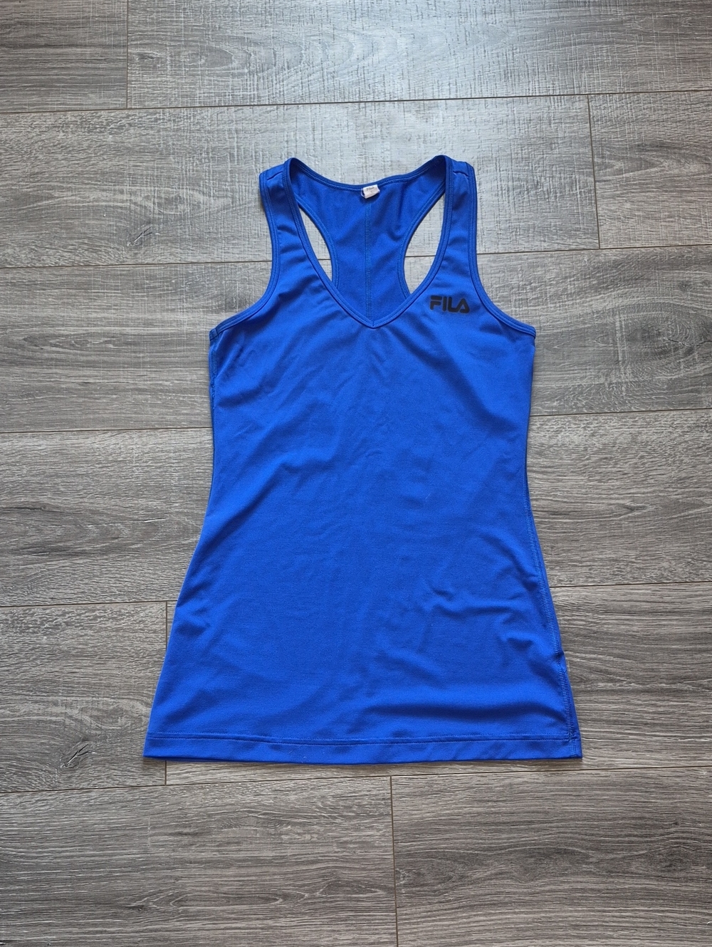 FILA Bright Blue Racerback V-Neck Tank Top